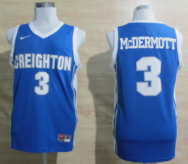 NCAA Creighton Bluejays 3 Doug McDermott Blue College Basketball Jersey